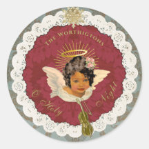 Dresdner Bronze-Engel-Rund-Sticker-Siegel