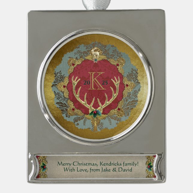 Dresdner "Herrschaftliches" Banner-Ornament Silber (Vorderseite)