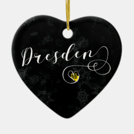 Dresdner Herz, Weihnachtsbaumschmuck, Deutschland Keramikornament