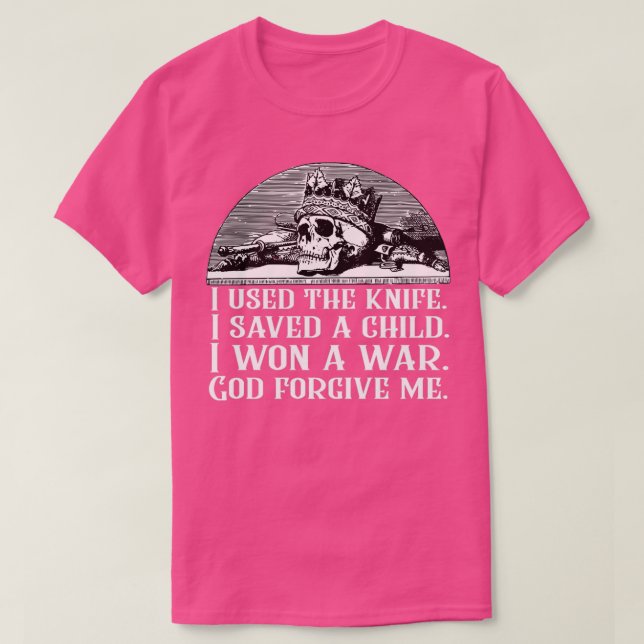 Dresdner Zitat, das ich mit dem Messer benutzte T-Shirt (Design vorne)