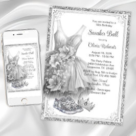 Dress Bling Sneaker Ball Geburtstagsparty Einladung