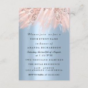 Dress Brautparty Sweet 16. Blue Rose Blush Einladung