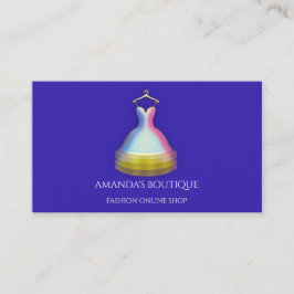 Dress Logo Fashion Boutique Event Gold Blue Navy Visitenkarte