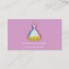 Dress Logo Fashion Boutique Event Gold Violet Visitenkarte
