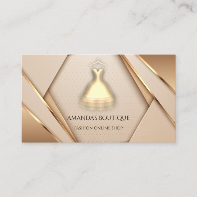 Dress Logo Fashion Boutique Online Shop Gerahmt Visitenkarte (Vorderseite)