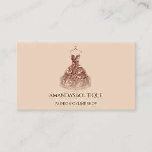 Dress Logo Fashion Boutique Online Shop Rose Gold Visitenkarte