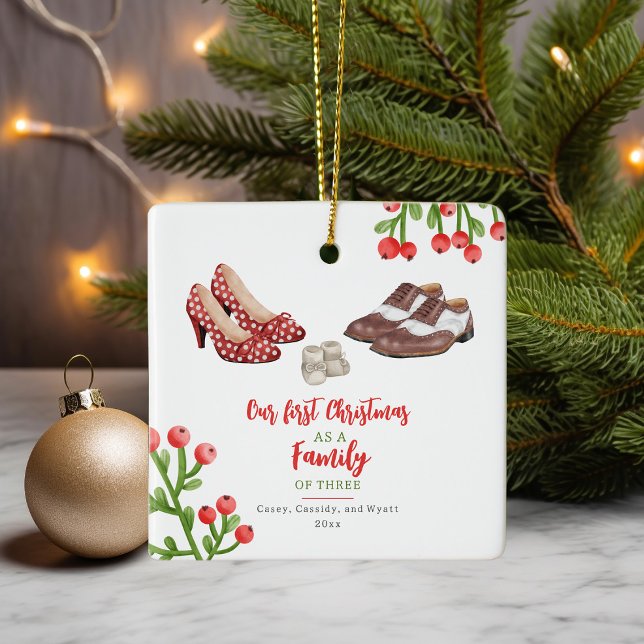 Dress Shoes Baby's First Christmas Keramikornament (Von Creator hochgeladen)