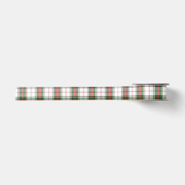 Dress Stewart White Red Green Tartan Kariert Satinband