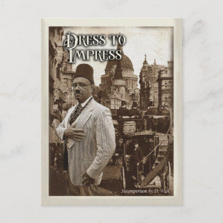 Dress to Impressum Postcard Postkarte