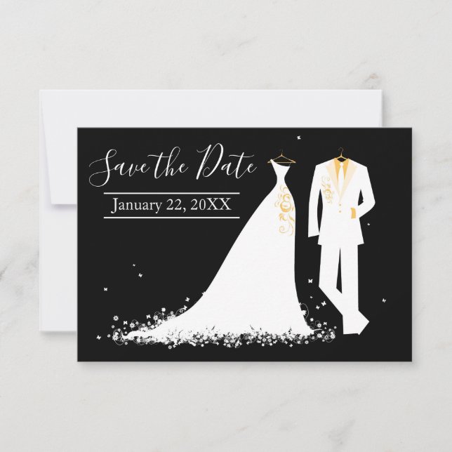 Dress & Tux - 3x5 mit Foto Einladung (Vorderseite)