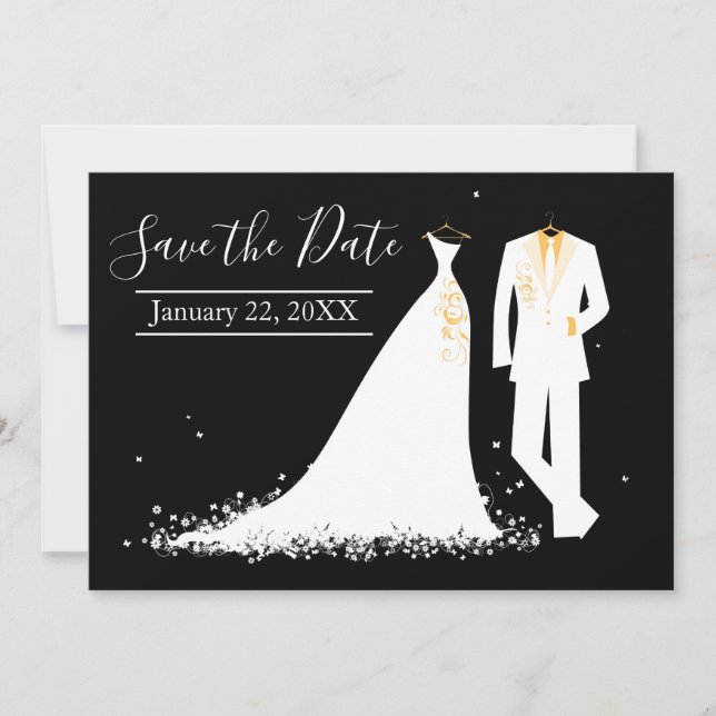 Dress & Tux - Save the Date Einladung (Vorderseite)