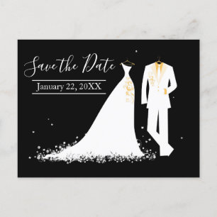 Dress & Tux - Save the Date Postkarte
