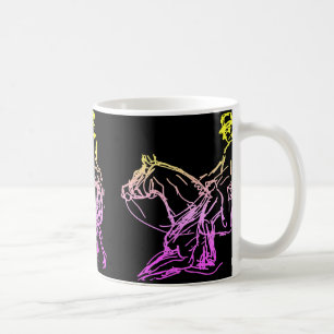 Dressage 3 mehr skizziert Mehrfarben Kaffeetasse