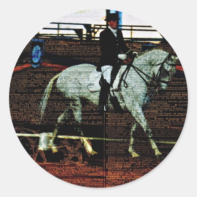 Dressage Art Runder Aufkleber (Vorderseite)
