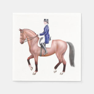 Dressage-Bucht-Pferdereiterpapierservietten Serviette