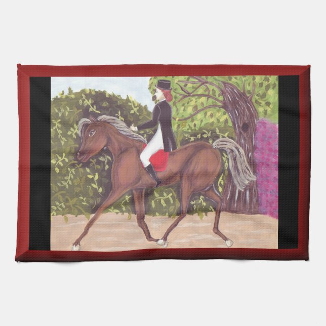 Dressage Cheval équitation serviette de cuisine (Horizontal)