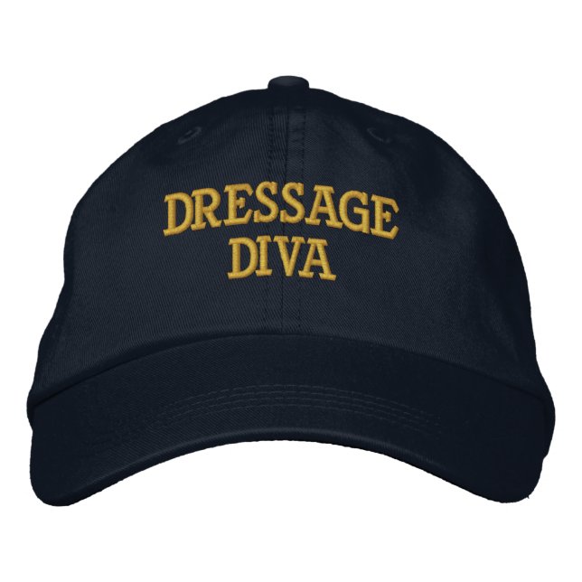 DRESSAGE DIVA-Verstellkappe Bestickte Baseballkappe (Vorderseite)