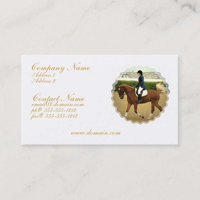 Dressage-Erweiterungs-Visitenkarte Visitenkarte (Vorderseite)
