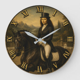 Dressage Funny Mona Lisa Horse Lover Gift Große Wanduhr
