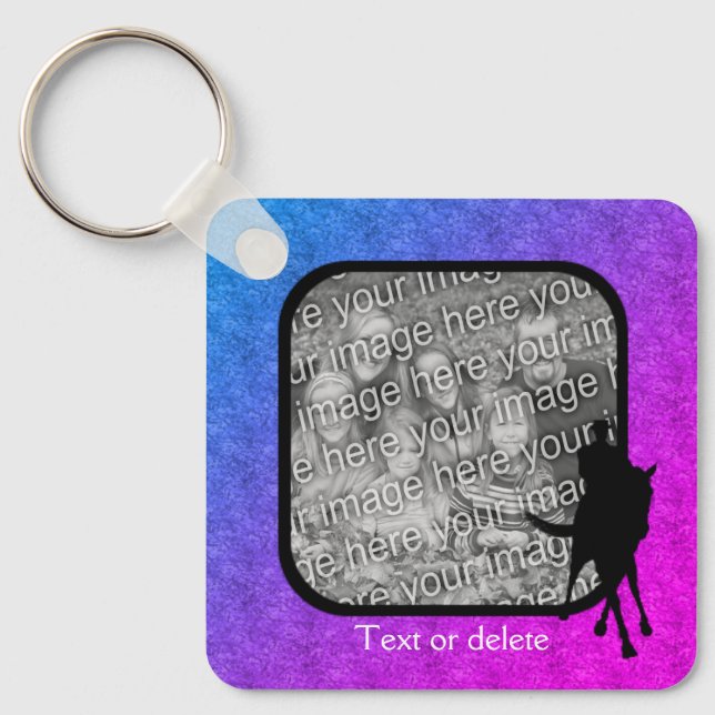 Dressage Horse Photo Template Personalized  Schlüsselanhänger (Vorderseite)