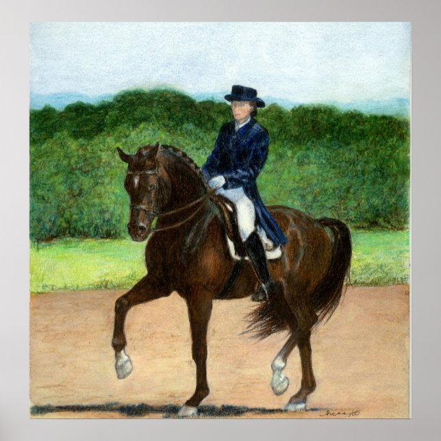 Dressage Horse Portrait Poster (Vorne)