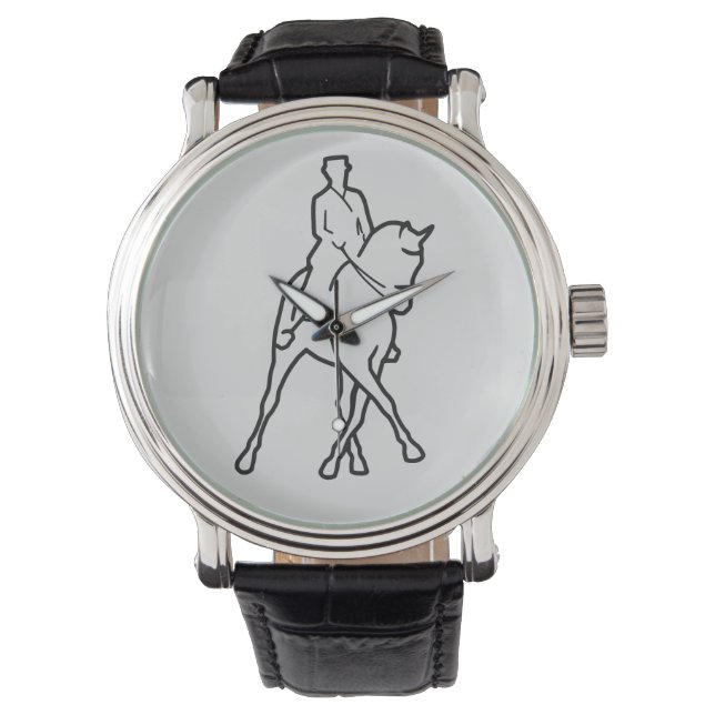 Dressage Horse & Rider - Halbpension Kunst, Dichtu Armbanduhr (Vorderseite)