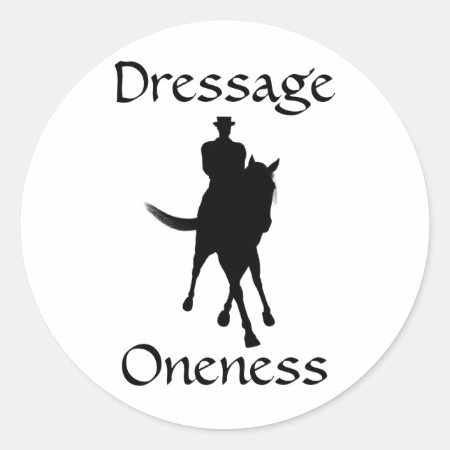 Dressage ist Einzel-Pferd und Reiter Runder Aufkleber (Vorderseite)