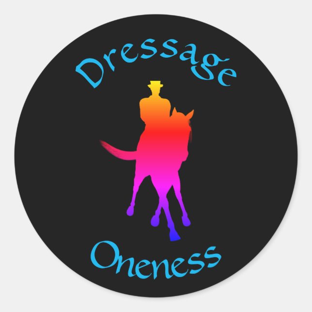 Dressage ist Onness Rainbow Runder Aufkleber (Vorderseite)