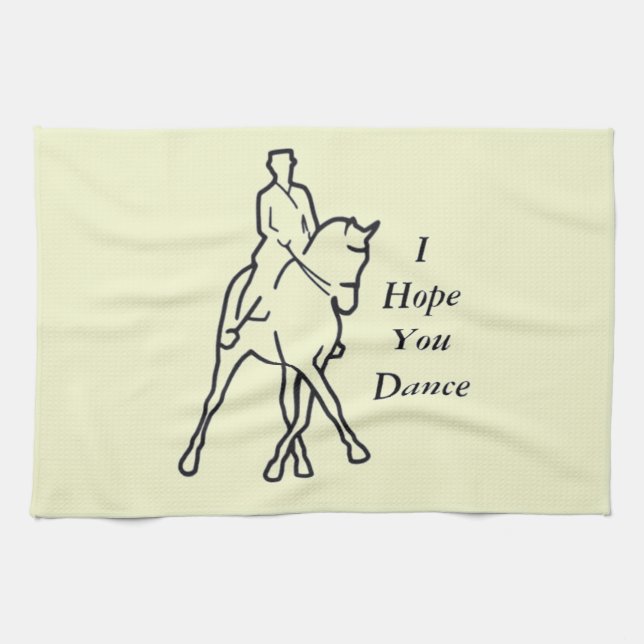 Dressage-Pferd und Reiter - Linie Kunst-halber Küchentuch (Horizontal)