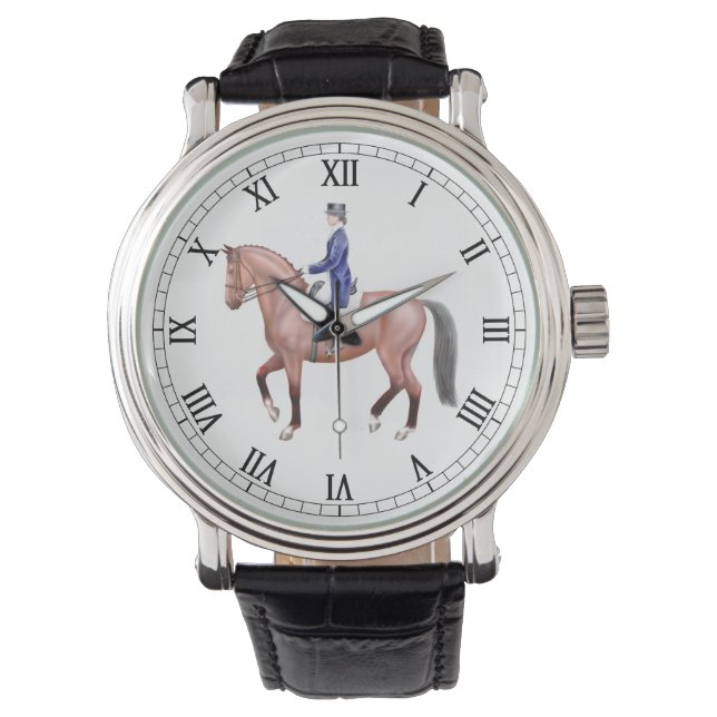 Dressage Pferde Pferderennbahn Uhr (Vorderseite)