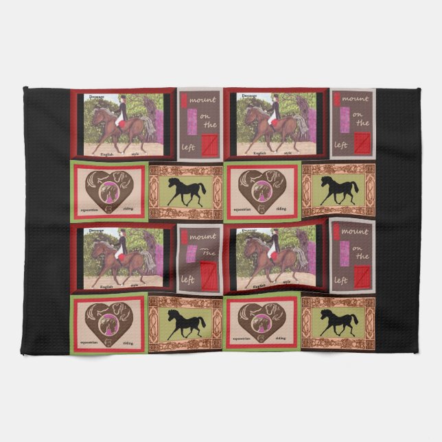 Dressage-Pferdeküchen-Teetuch Geschirrtuch (Horizontal)
