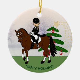 Dressage Pferdereiter ADD eigenes FOTO Xmas Dekora Keramikornament