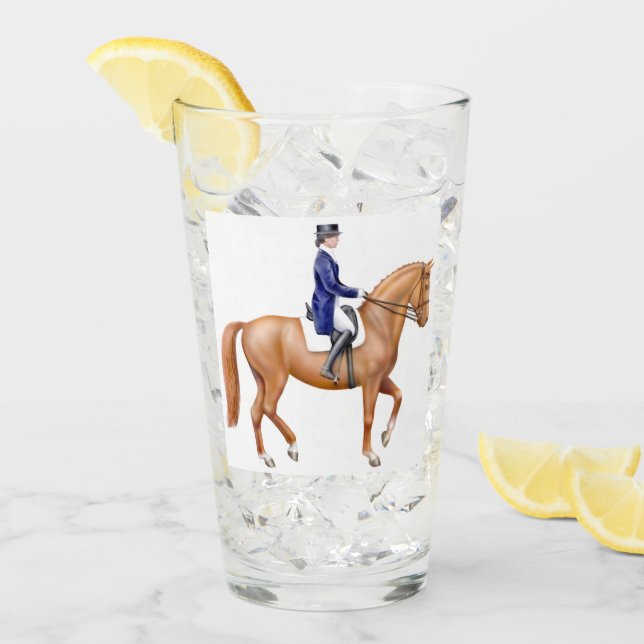 Dressage-Pferdereiterglastrommel Glas (Vorderseite Ice)