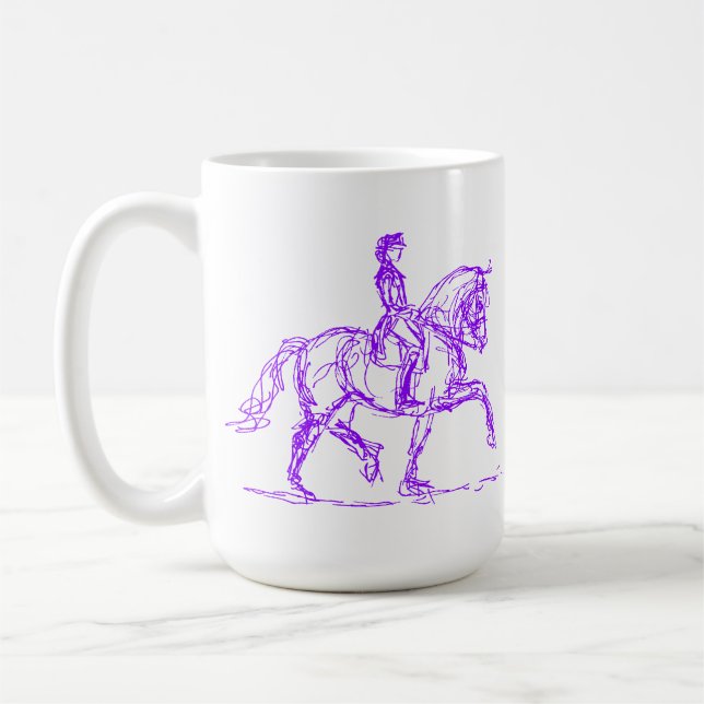 Dressage-PferdeTasse lila Kaffeetasse (Links)