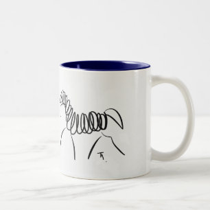Dressage-PferdeTassen-Blau Zweifarbige Tasse