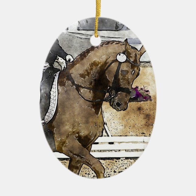Dressage-Reiter Keramik Ornament (Vorne)
