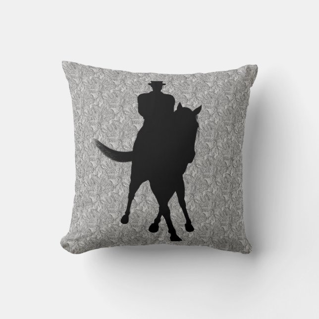 Dressage Reitsport Silhouette Kissen (Vorderseite)