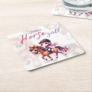 Dressage Rider Horse Girl Geburtstagsparty Rechteckiger Pappuntersetzer