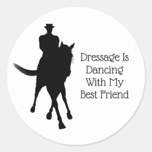 Dressage tanzt mit bester Freundin Runder Aufkleber