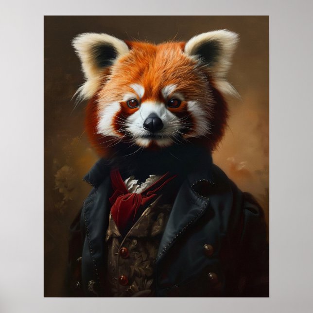 Dressed Animal Prints, Royal Red Panda Poster (Vorne)