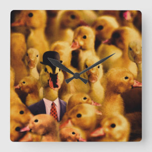 Dressed for Success Duck Quadratische Wanduhr