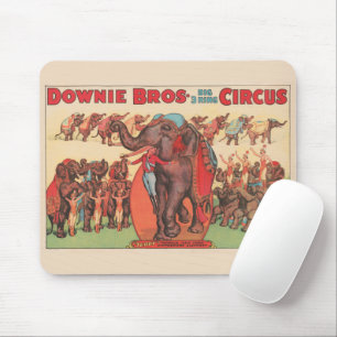 Dressierte Elefanten mit Frauen und Trainer. Mousepad