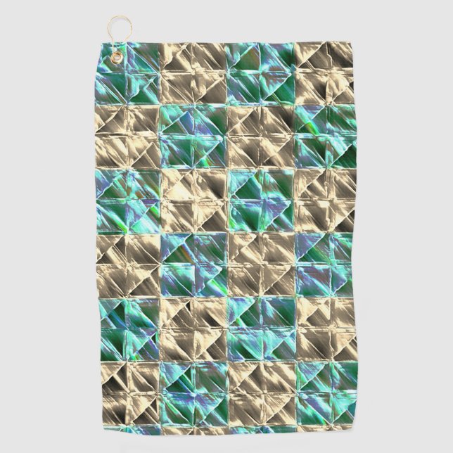 Dressischer Minzgrün bis beige Fliesen oder farbig Golfhandtuch (Vorderseite)