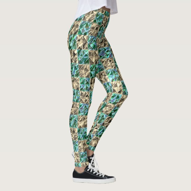 Dressischer Minzgrün bis beige Fliesen oder farbig Leggings (Rechts)