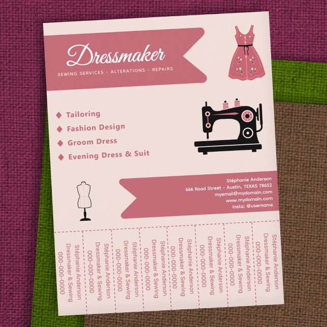 Dressmaker reißen Strips-Flyer ab Flyer (Dressmaker Tear Off Strips Flyer)