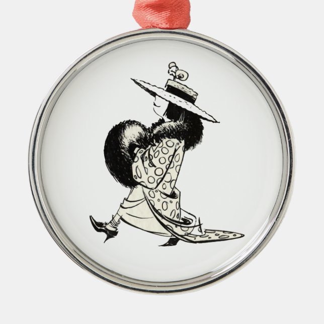 Dressup in Schwarzweiss Silbernes Ornament (Vorne)