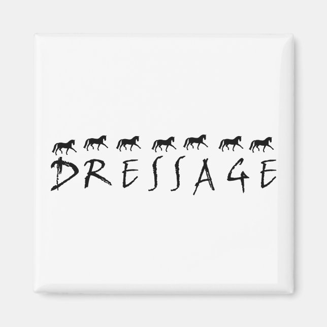 Dressur (Text und Pferde) Magnet (Vorne)