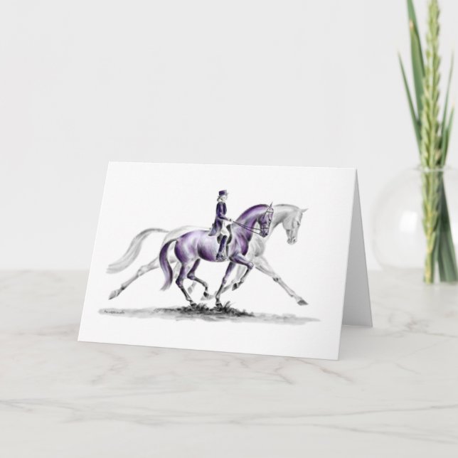 Dressurpferd in Trot Piaffe Karte (Vorderseite)