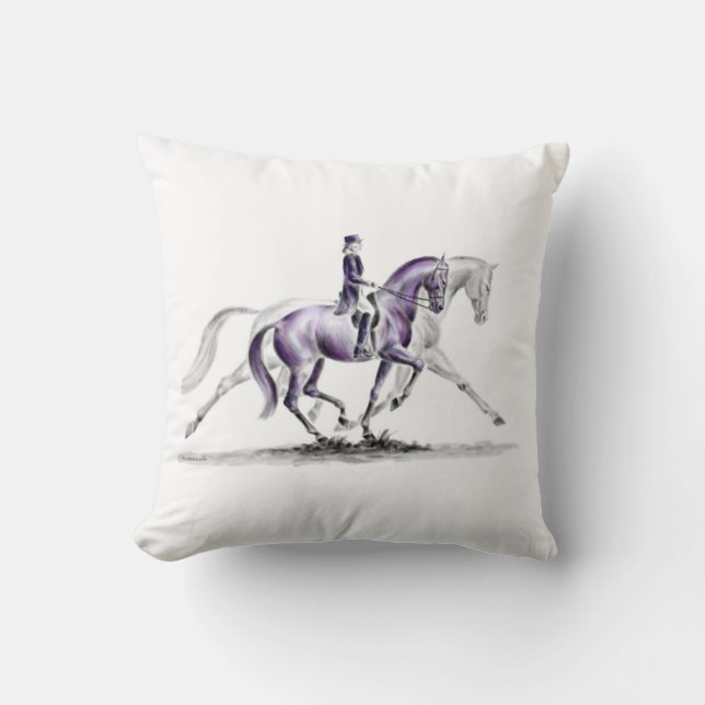 Dressurpferd in Trot Piaffe Kissen (Vorderseite)