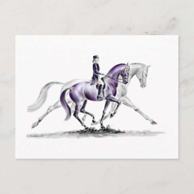 Dressurpferd in Trot Piaffe Postkarte (Vorderseite)
